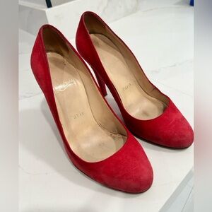 Christian Louboutin Pink / Red Suede Pumps
